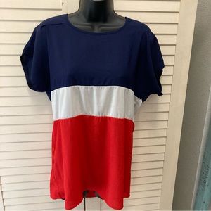 Singwing red white & blue blouse